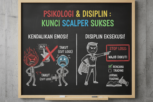 ilustrasi dari psikologi dan disiplin adalah kunci scalper sukses - Ultima Markets